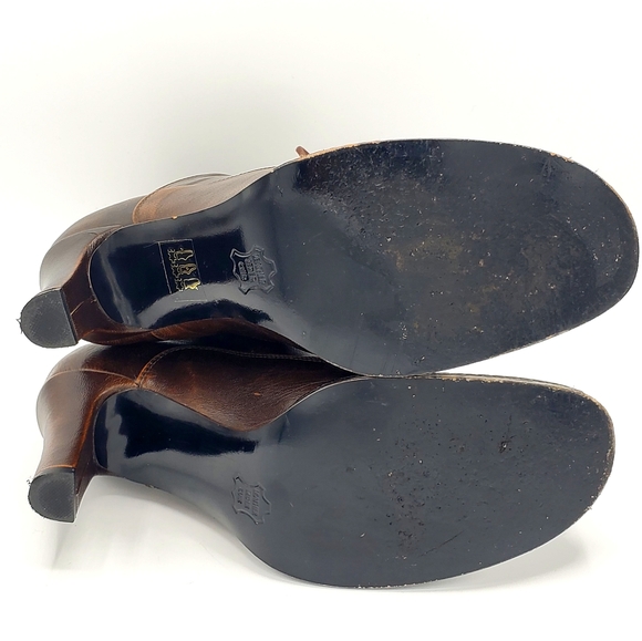ESPACE ROBERT CLERGERIE BROWN LEATHER BOOTIES 7B - Picture 6 of 8